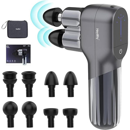Gun Massage: HEYCHY Double-Head Mini Massage Gun Deep – Front View