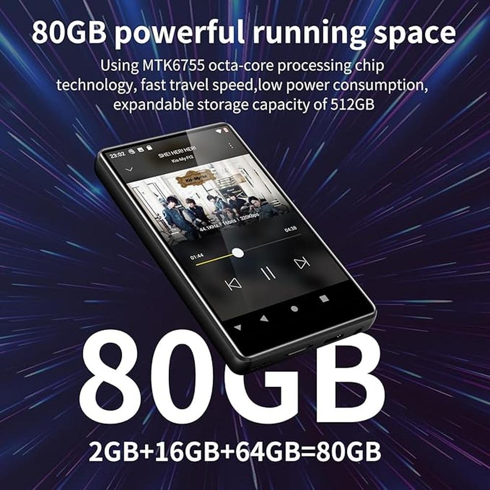 Music Player: M503 Pro 80GB MP3 MP4 Player with Bluetooth – Packaging