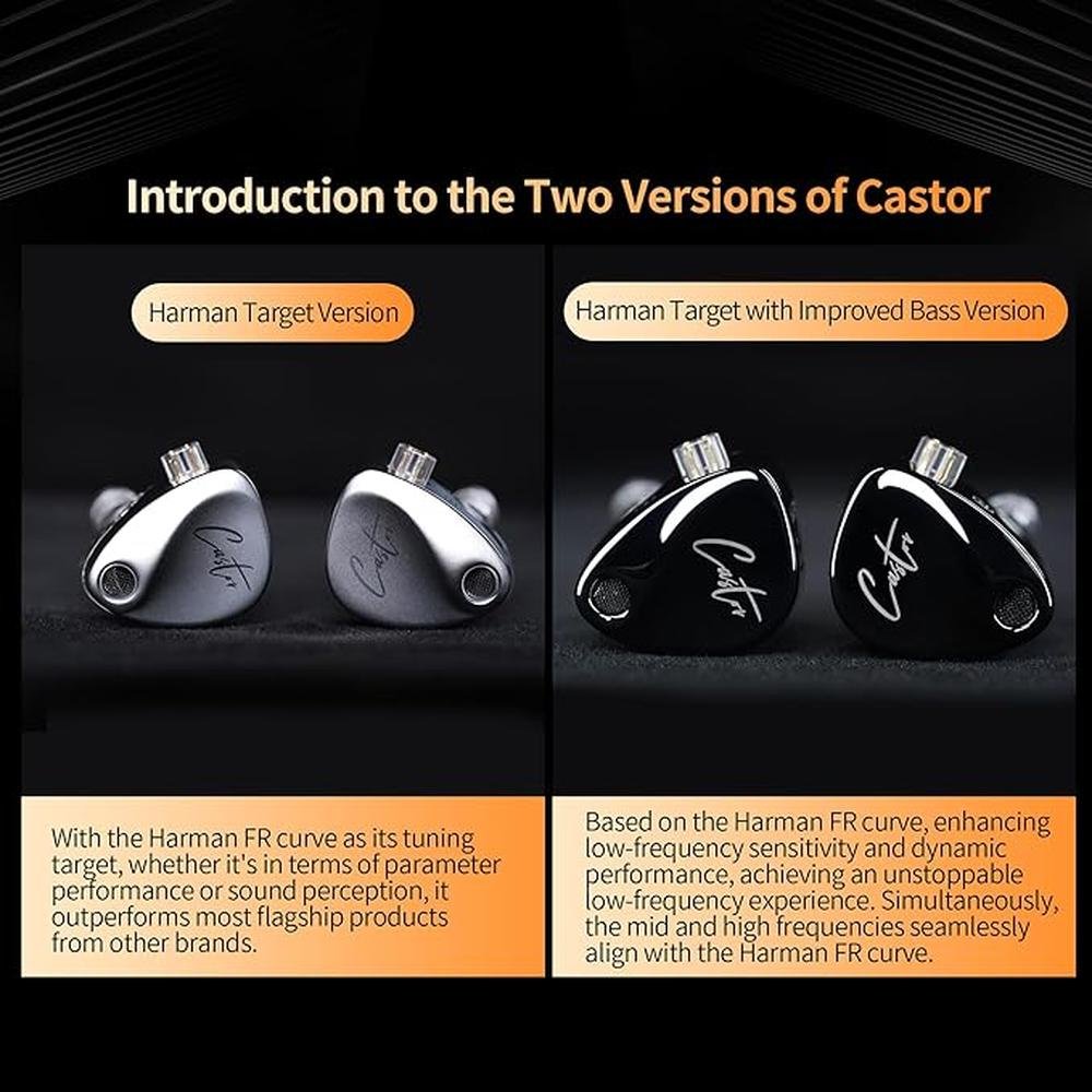 KZ Castor in Ear Monitor: Harman Edition IEM with Dual – Side View