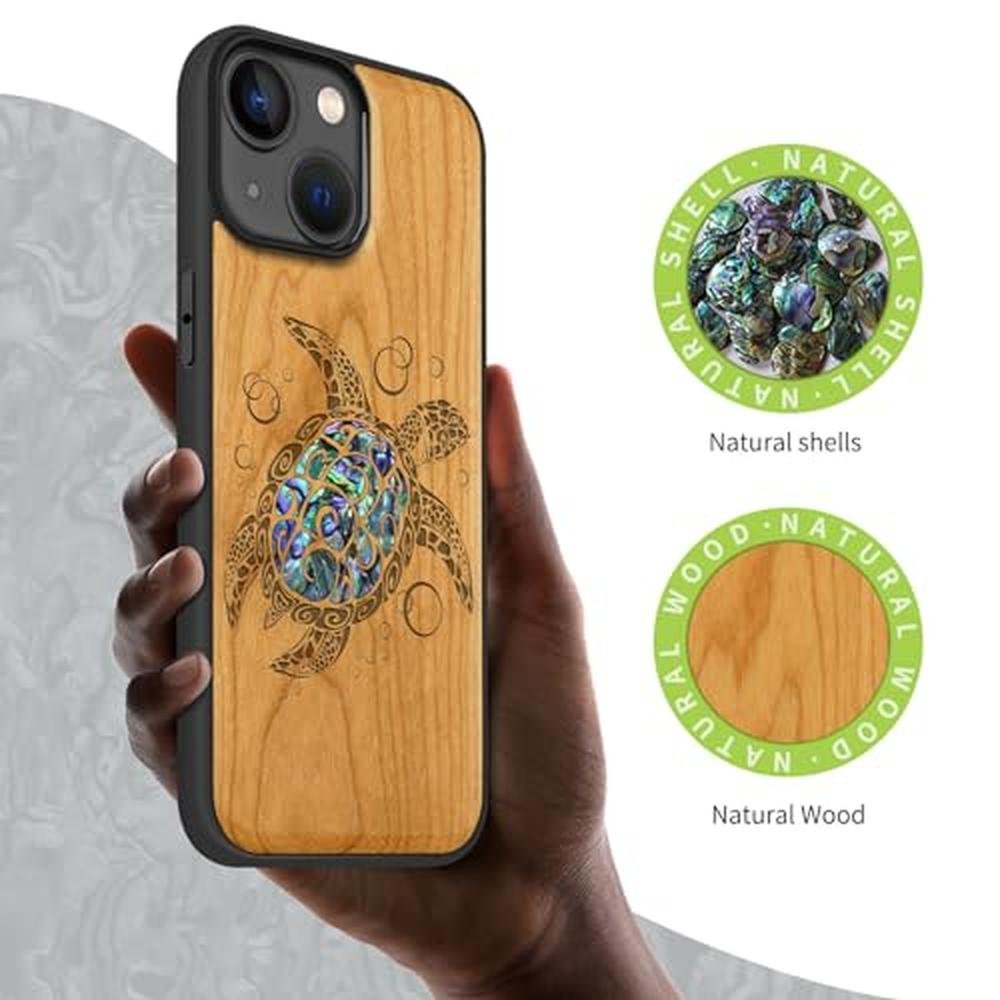 Carveit Case: Carveit Wooden iPhone 15 Magnetic Case – Side View
