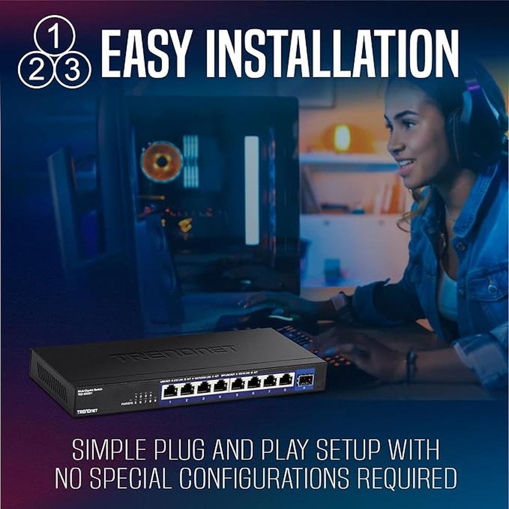 TRENDnet 9-Port Unmanaged 2.5G Switch with 10G SFP+ Port – Packaging