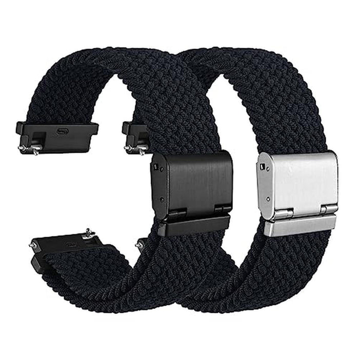 Black Wocci: WOCCI 24mm Braided Nylon Watch Bands – Front View