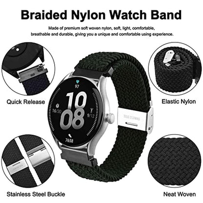 Black Wocci: WOCCI 24mm Braided Nylon Watch Bands – Close-up Detail