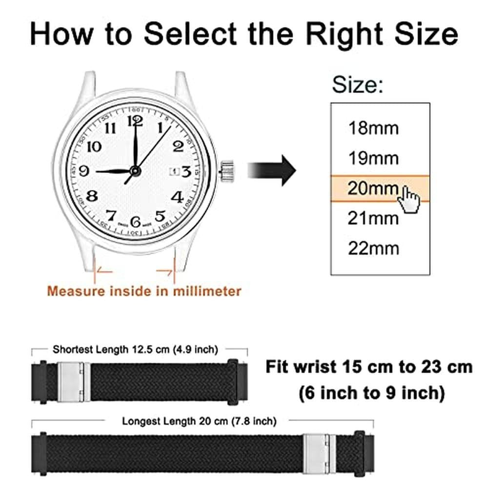 Black Wocci: WOCCI 24mm Braided Nylon Watch Bands – In Use