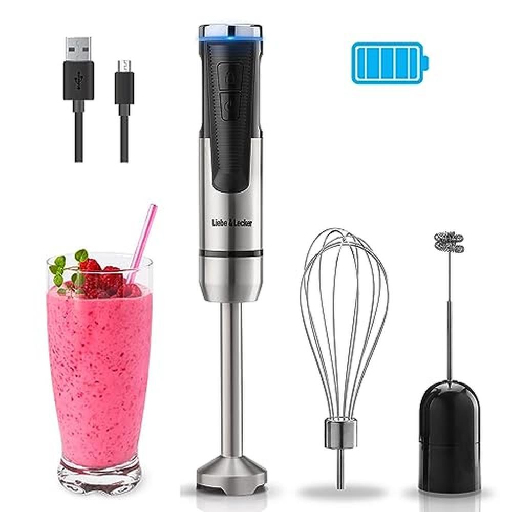 Blender Cordless: Liebe&Lecker Immersion Blender Handheld – Front View