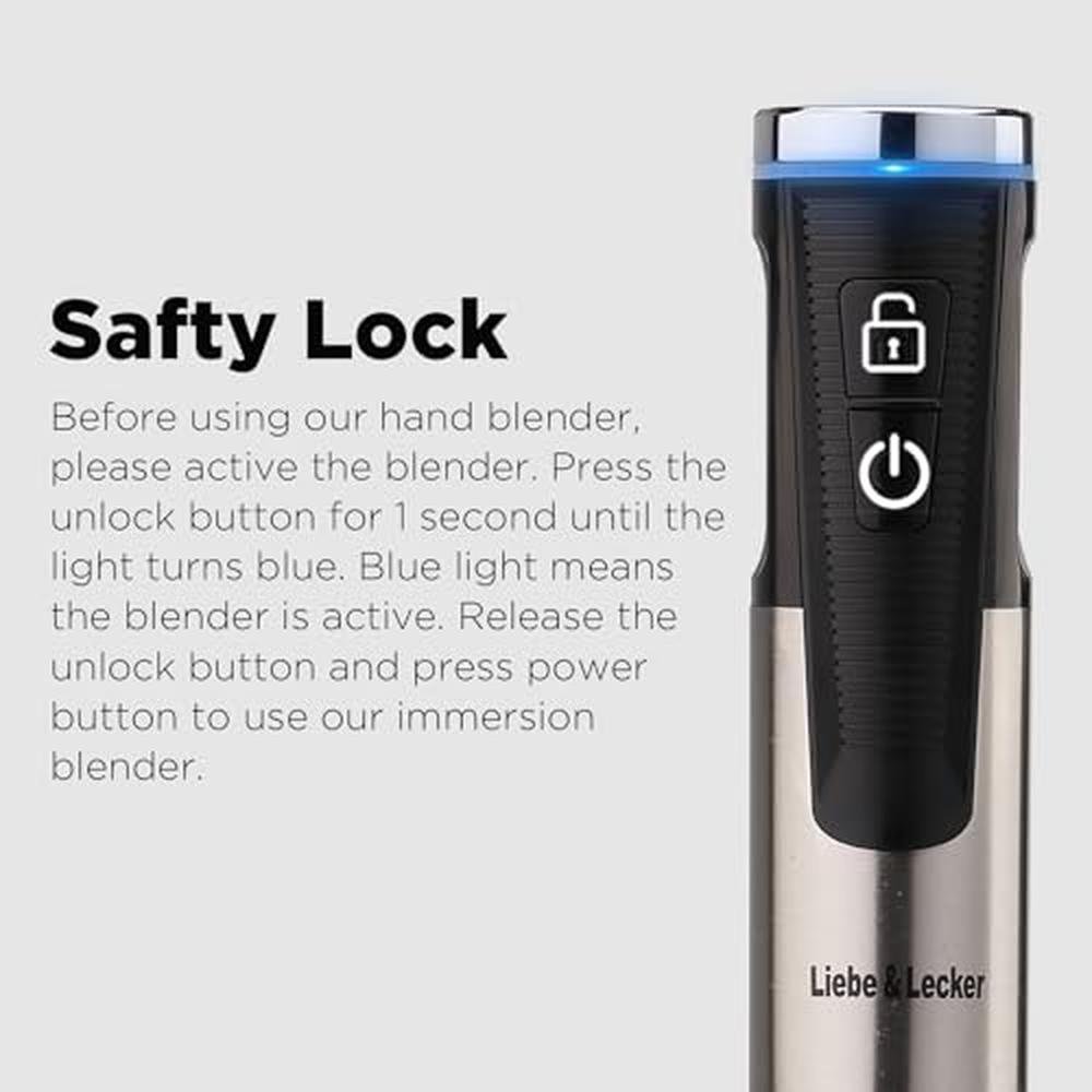 Blender Cordless: Liebe&Lecker Immersion Blender Handheld – Side View