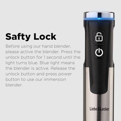 Blender Cordless: Liebe&Lecker Immersion Blender Handheld – Side View
