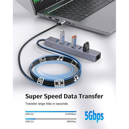7-Ports USB 3.0 Hub: Premium USB Extension with Gigabit – In Use