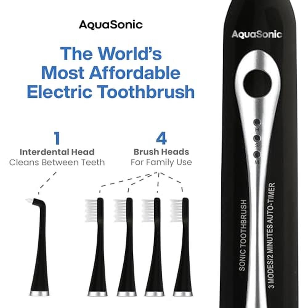 AquaSonic Home Dental Center: Rechargeable Power Toothbrush – Side View