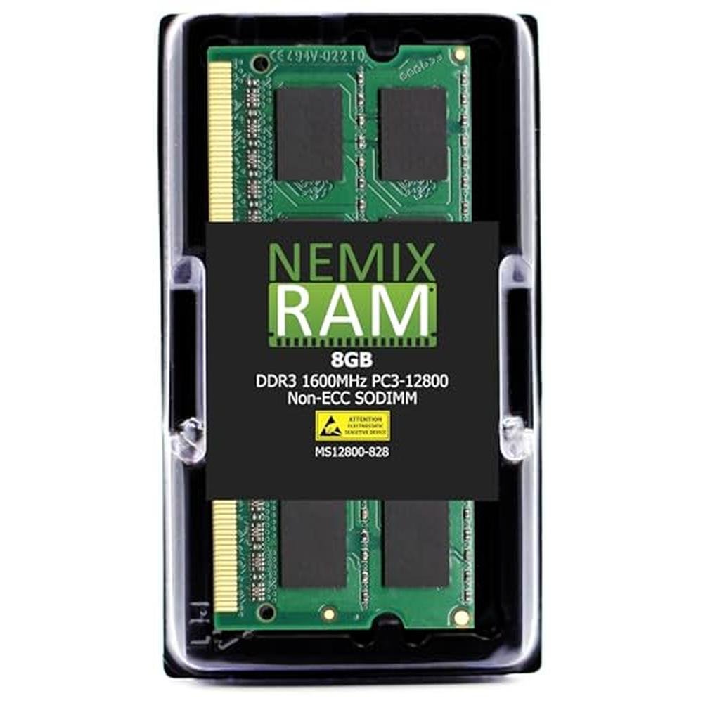 8GB NEMIX RAM: 1X8GB DDR3 1600MHZ PC3-12800 2Rx8 1.35V – Front View