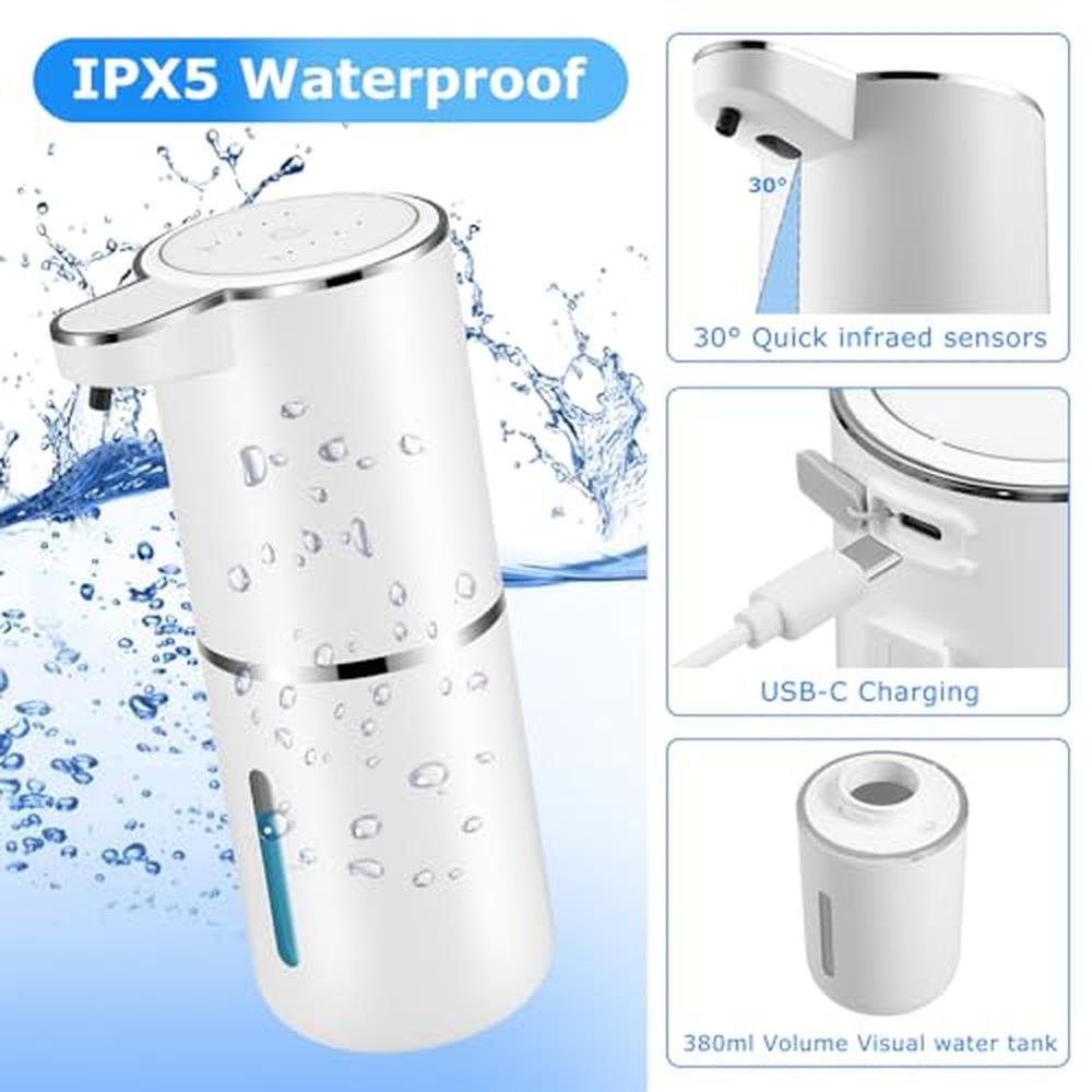 Soap Automatic Dispenser: 2 Pack 12.8oz/380ml USB Touchless – In Use
