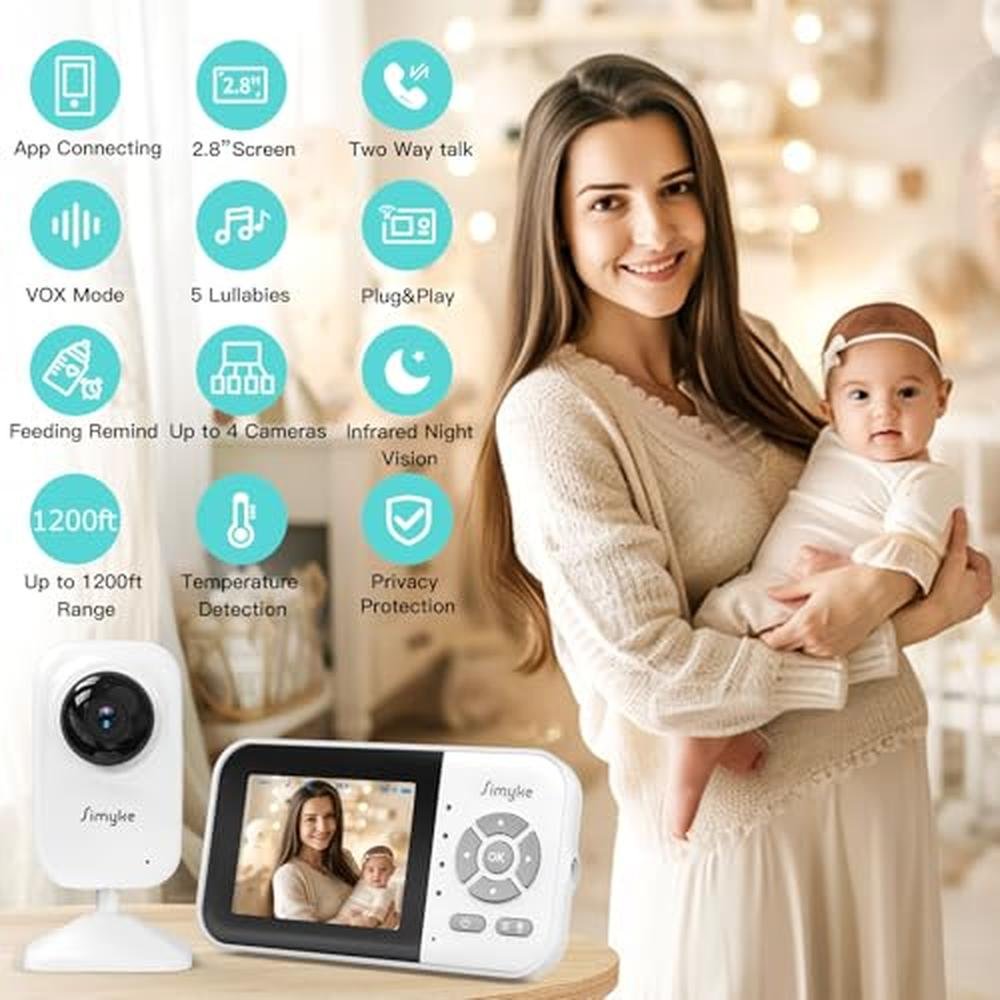 Baby Simyke: Simyke Upgrade Video Baby Monitor WiFi Baby – Close-up Detail