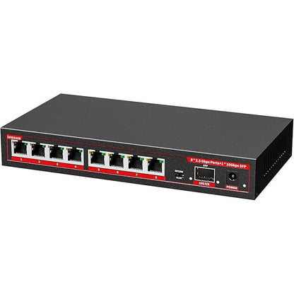 8 Port 2.5G Ethernet Switch with 1*10G SFP+ Slot – Front View