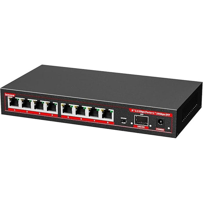 8 Port 2.5G Ethernet Switch with 1*10G SFP+ Slot – Front View