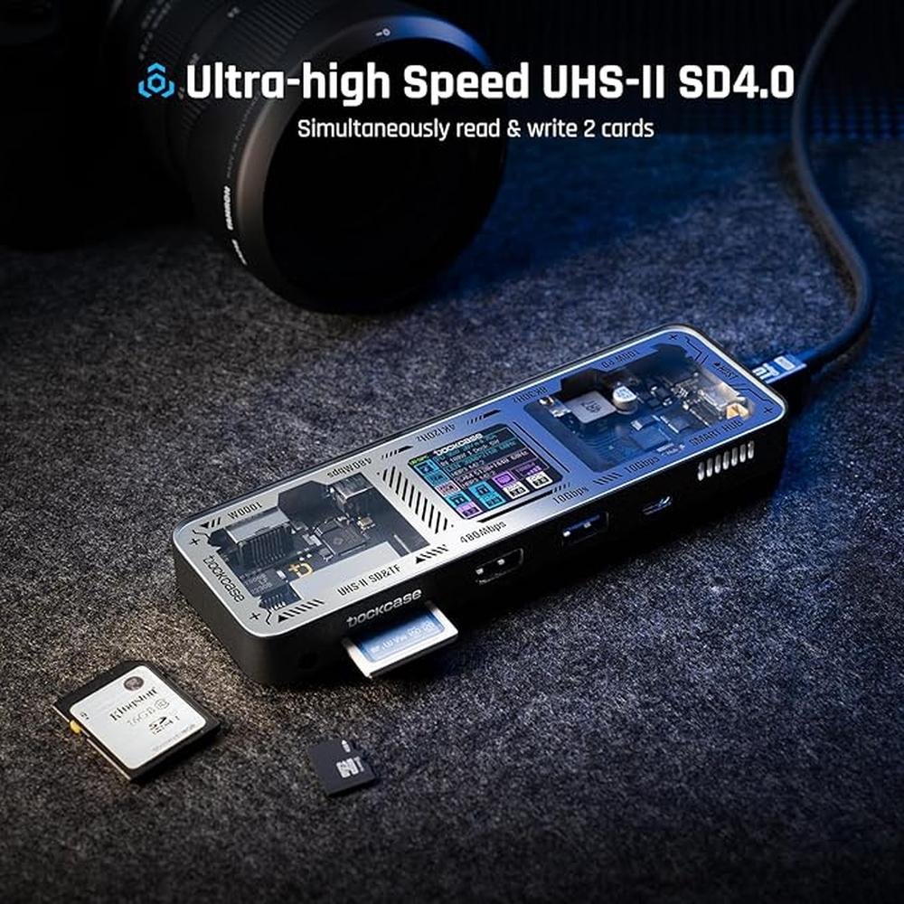 DOCKCASE Explorer Edition USB C Hub (10-in-1) with 4K@60Hz – In Use