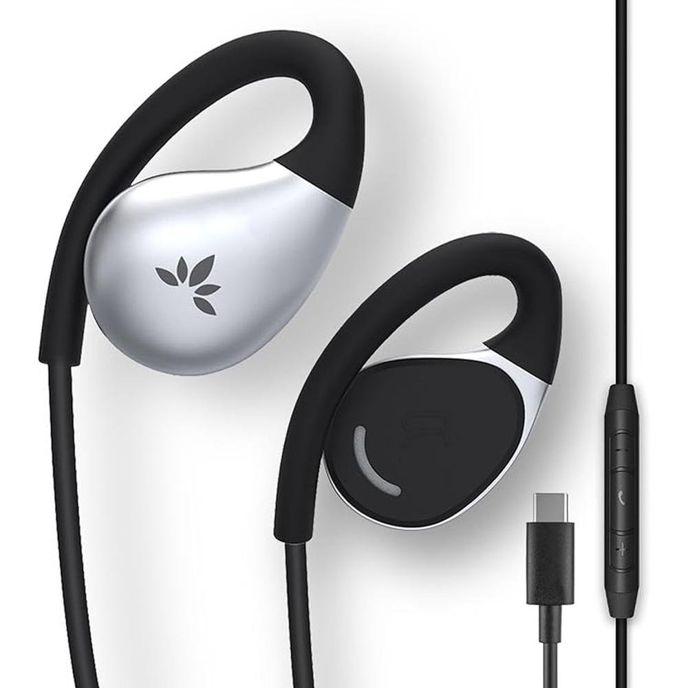 Avantree Resolve (Large) Wired Open-Ear Earbuds w/Mic & – Front View