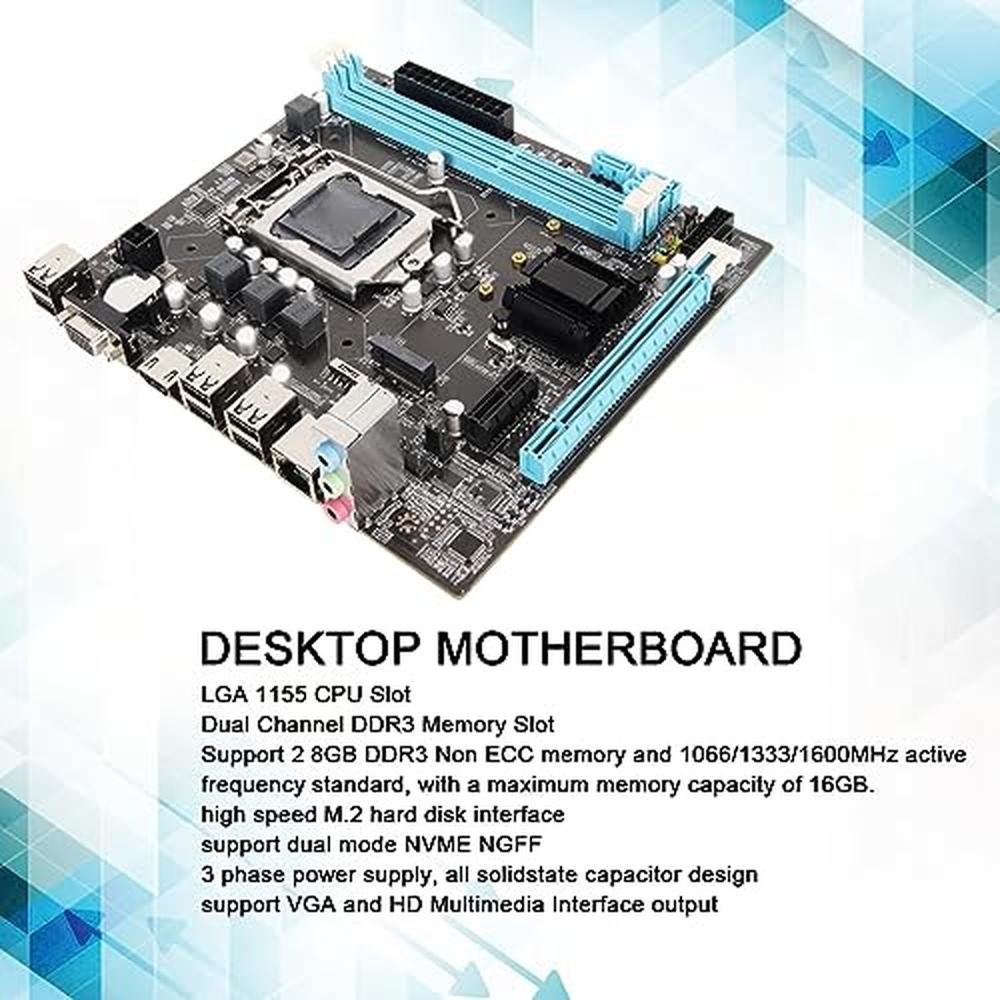 LGA 1155: H61 LGA 1155 Gaming Motherboard – Side View