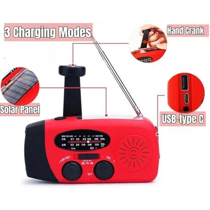 Radio 18500mWh: 5000mAh Hand Crank Emergency Weather Radio – In Use