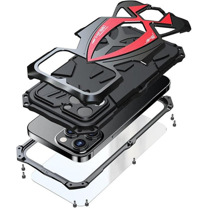 iPhone 15 Pro Max Case: Heavy Duty Protection Rugged Screw – Front View