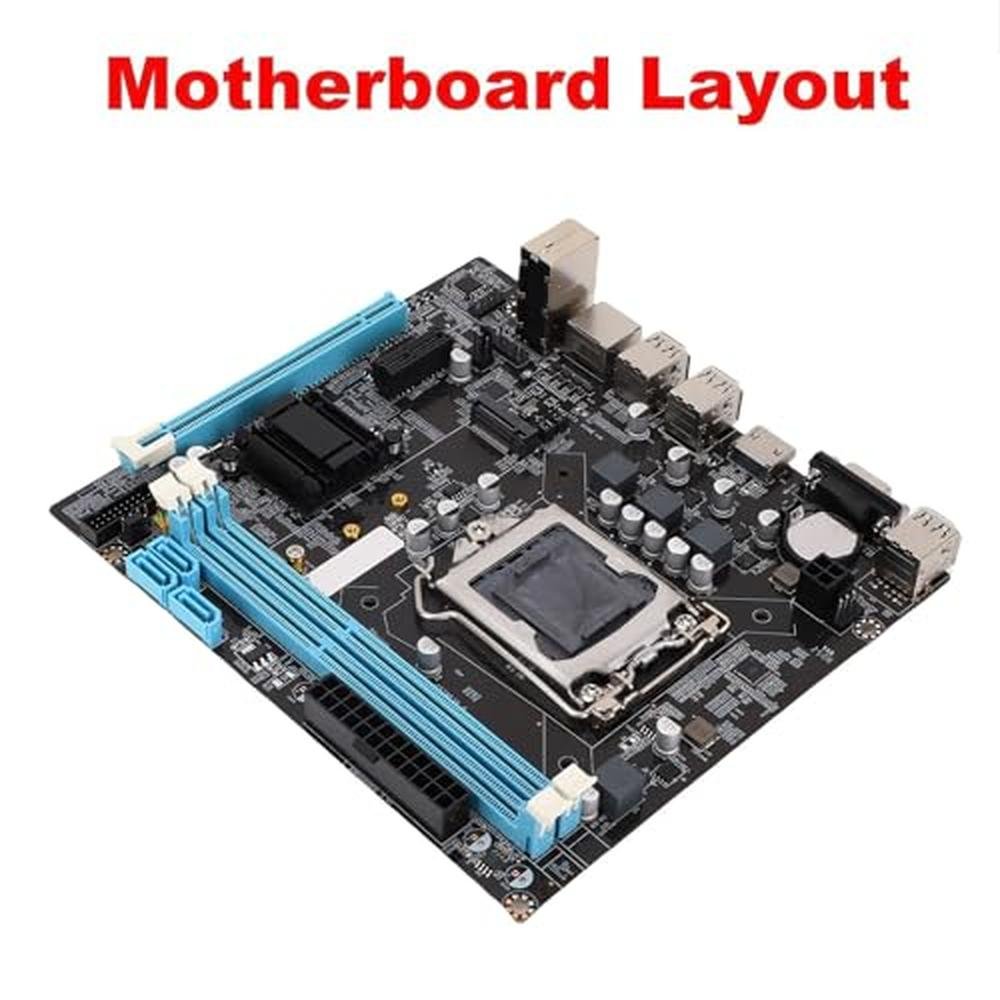 H61 Motherboard: LGA1155 Socket DDR3 M.2 NVMe/NGFF 6 USB2.0 – Side View