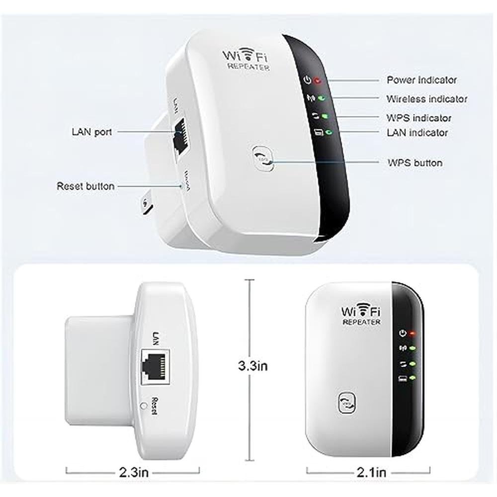 WiFi Extender: WiFi Extenders Signal Booster for Home up to – Side View
