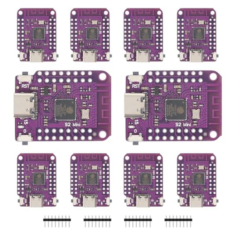 ESP32 YEJMKJ: YEJMKJ 10pcs ESP32 S2 Mini V1.0.0 WiFi Board – Front View