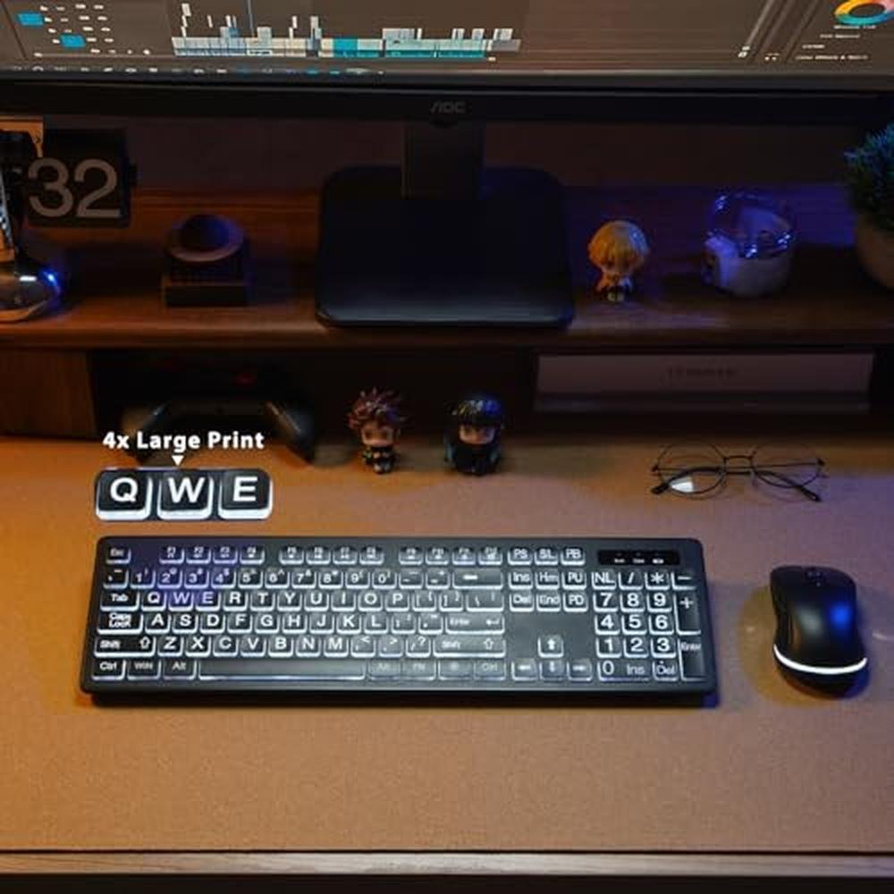 Wireless Keyboard Mouse: KOPJIPPOM 2.4G Full-Size Keyboard – Packaging