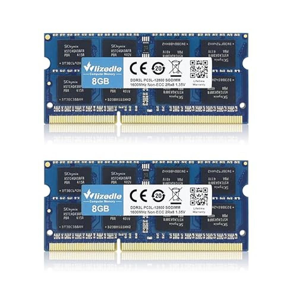 DDR3 RAM: Wlizedle 16GB Kit 2x8GB Laptop RAM 1600MHz CL11 – Front View