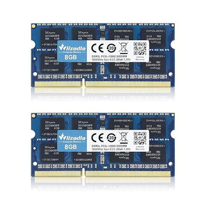 DDR3 RAM: Wlizedle 16GB Kit 2x8GB Laptop RAM 1600MHz CL11 – Front View