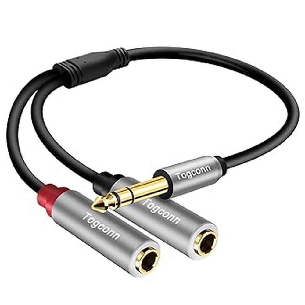 Stereo Splitter: Togconn 1/4 Inch TRS Y Adapter – Front View