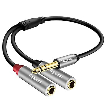 Stereo Splitter: Togconn 1/4 Inch TRS Y Adapter – Front View
