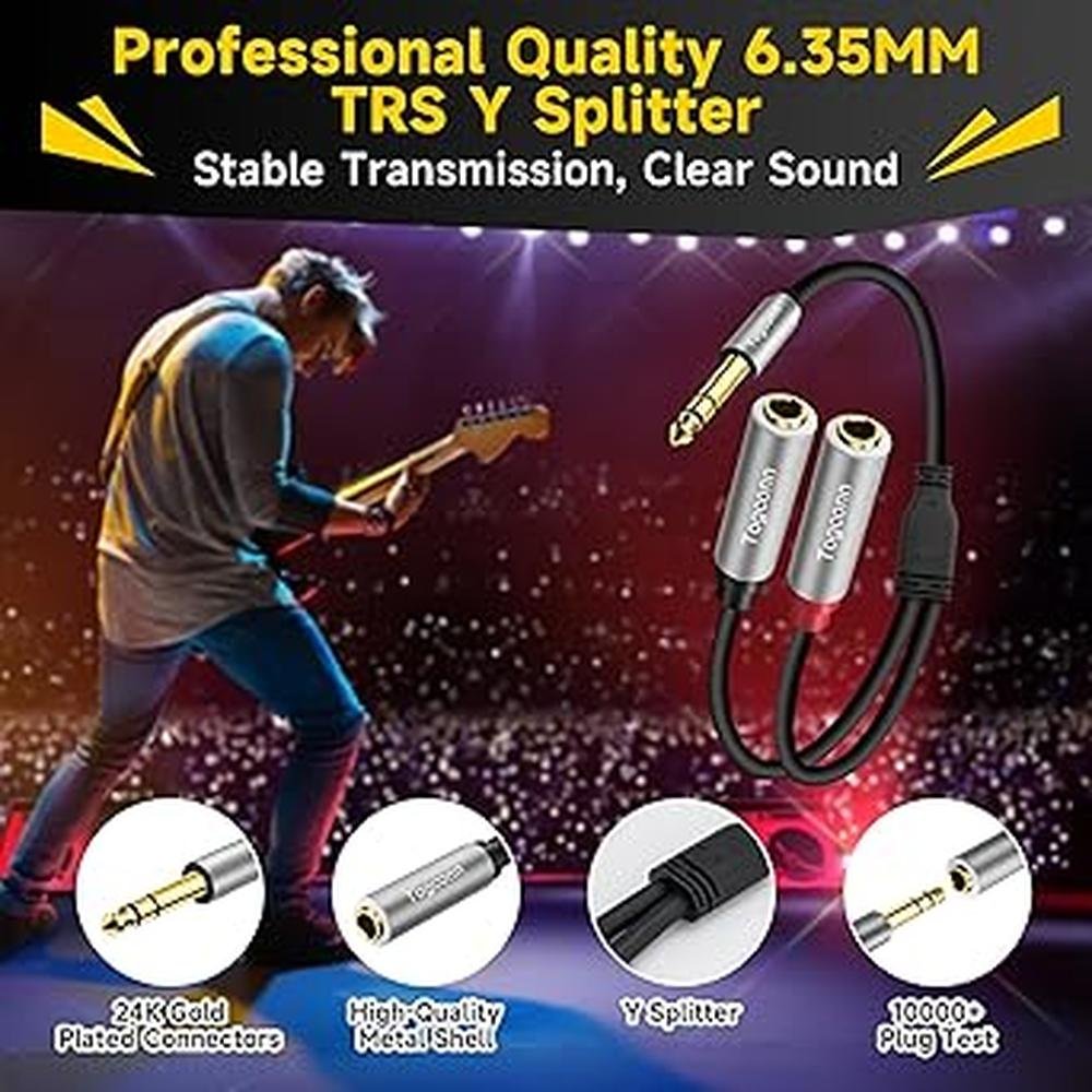 Stereo Splitter: Togconn 1/4 Inch TRS Y Adapter – Side View