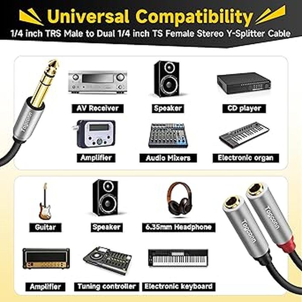 Stereo Splitter: Togconn 1/4 Inch TRS Y Adapter – Packaging