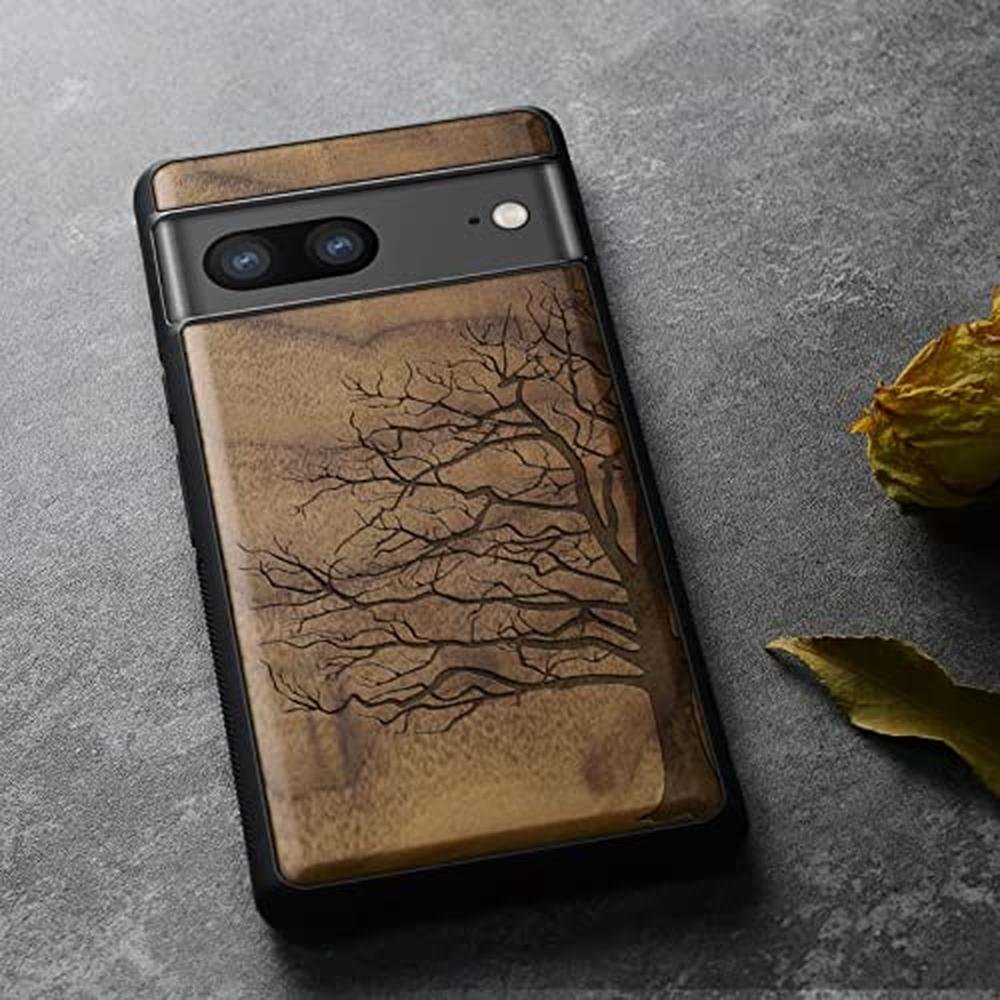 Wood Case: Carveit Pixel 8 Case Natural Wood Black Soft TPU – Packaging