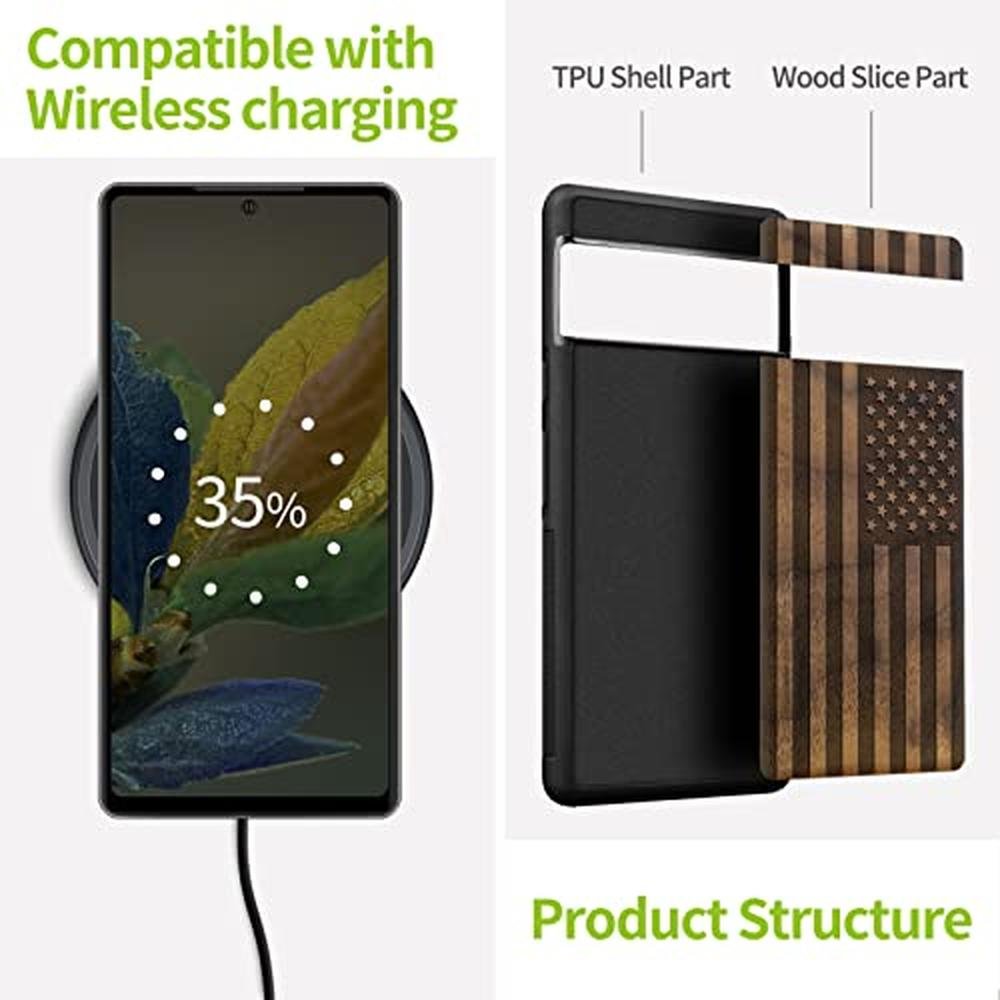 Wood Case: Carveit Pixel 8 Natural Wood Black Soft TPU – In Use