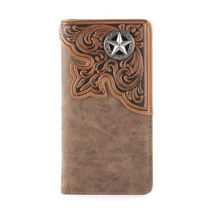 Montana West Western Wallet for Men Long Bifold Wallet with – Front View