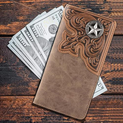 Montana West Western Wallet for Men Long Bifold Wallet with – Side View
