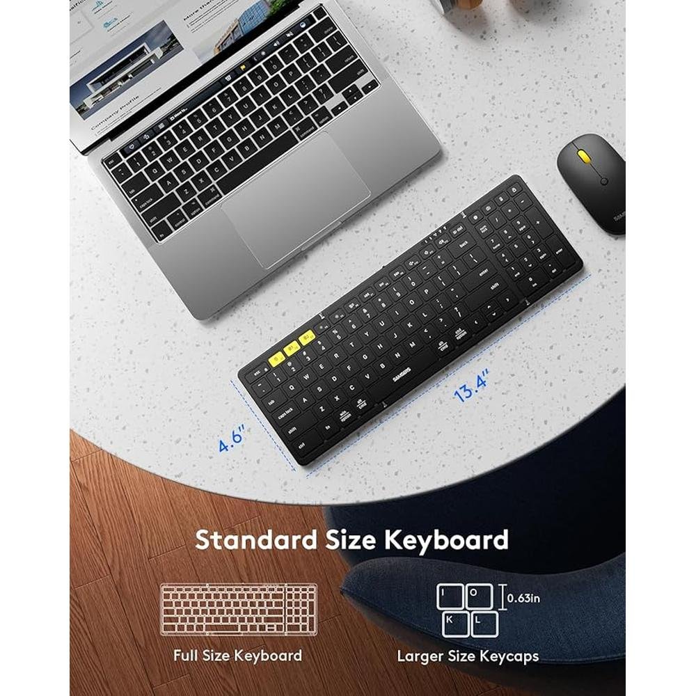 Keyboard Mouse: Samsers Folding Bluetooth Keyboard Combo – Close-up Detail