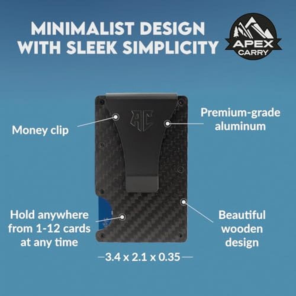 APEX CARRY Men's Minimalist Credit Card Holder – Side View