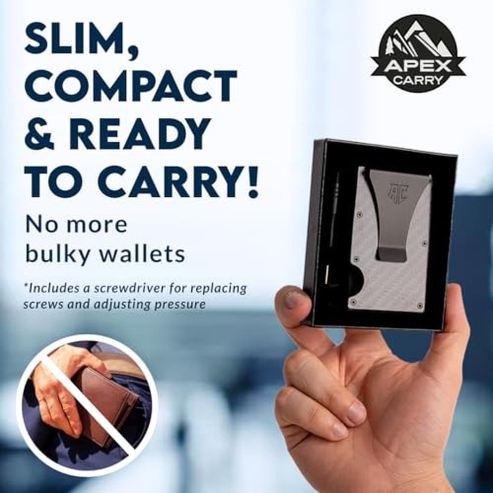 APEX CARRY Men's Minimalist Credit Card Holder – Close-up Detail