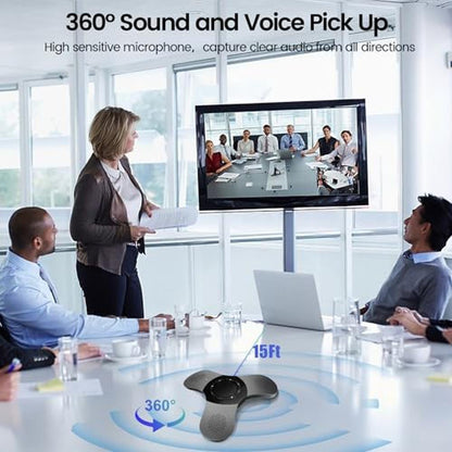 Conference Speaker: Premium Bluetooth Speakerphone with 360 – Side View