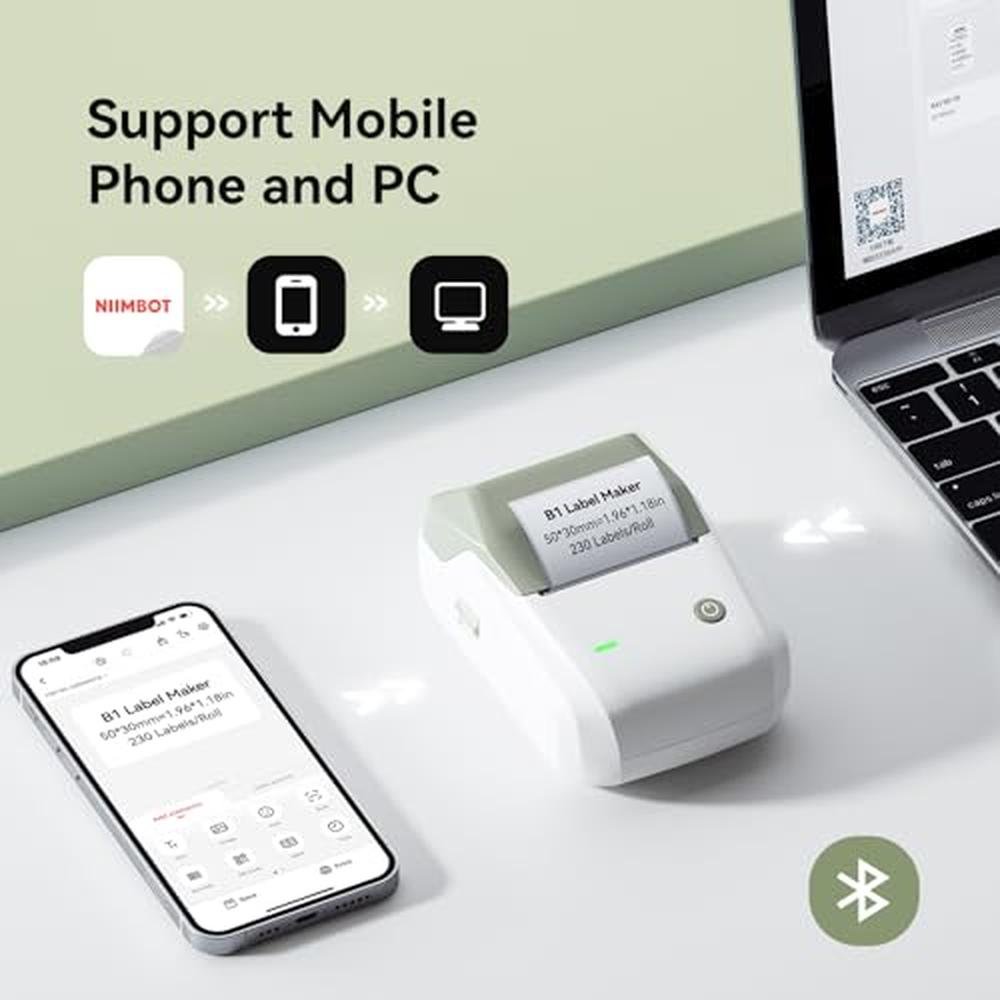NIIMBOT Label Maker: NIIMBOT B1 Portable Sticker Printer 2 – Side View