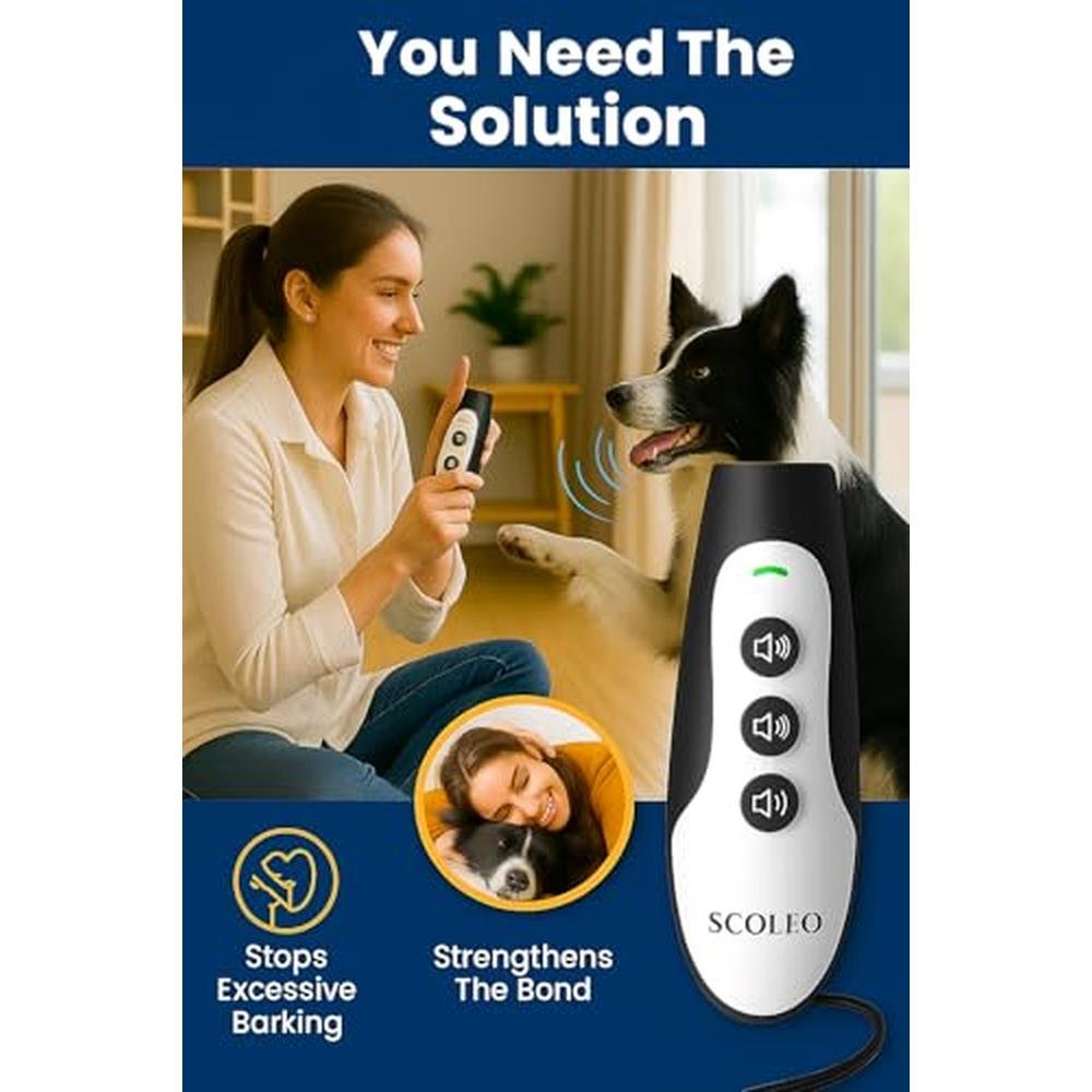Dog Bark: SCOLEO Anti Barking Device Ultrasonic Dog Trainer – Side View