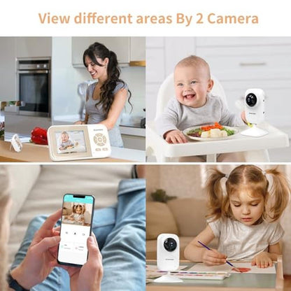 Video Baby Monitor: Ebemate EBE28-2 2-Camera 2.8 LCD Screen – Side View