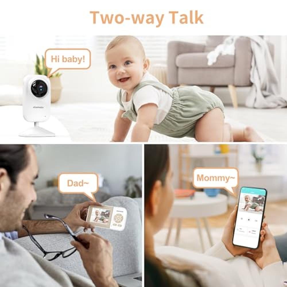 Video Baby Monitor: Ebemate EBE28-2 2-Camera 2.8 LCD Screen – In Use