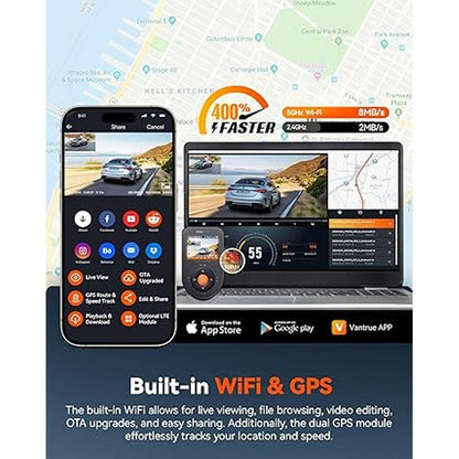 Dash Vantrue: Vantrue S1 Pro 2.7K Dual Dash Cam Front and – In Use