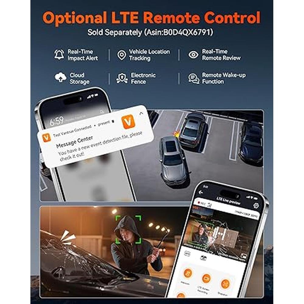 Dash Vantrue: Vantrue S1 Pro 2.7K Dual Dash Cam Front and – Packaging