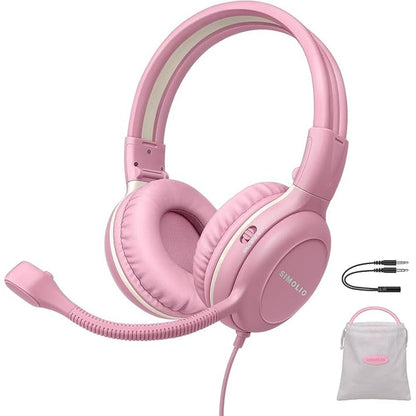 SIMOLIO Kids-Headphones with Microphone for School – Front View