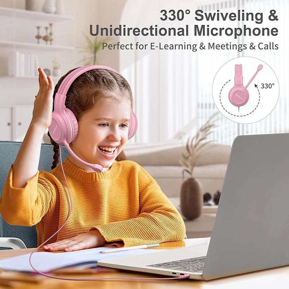 SIMOLIO Kids-Headphones with Microphone for School – Side View