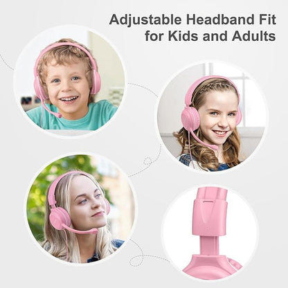 SIMOLIO Kids-Headphones with Microphone for School – In Use
